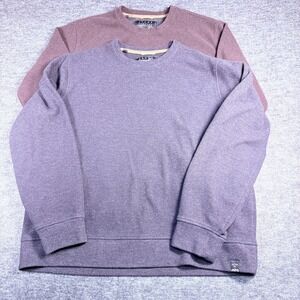 Jachs NY Mens‎ XL Crewneck Sweatshirt 2 Pack Charcoal Burgundy Fleece Pullover